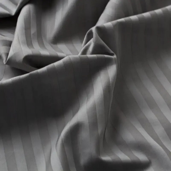 Постільна білизна євро ТЕП СТРАЙП САТИН PREMIUM Grey 2-04800_34075 200х215 см сіра