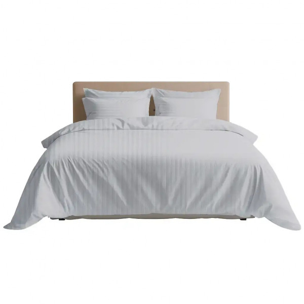 Постільна білизна євро ТЕП СТРАЙП САТИН PREMIUM Micro Chip 2-04800_34076 200х215 см світло-сіра