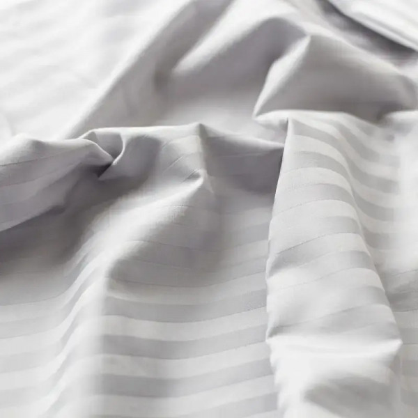 Постільна білизна євро ТЕП СТРАЙП САТИН PREMIUM Micro Chip 2-04800_34076 200х215 см світло-сіра