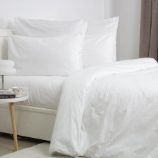 Постільна білизна євро ТЕП СТРАЙП САТИН PREMIUM Optical White 2-04800_34073 200х215 см біла