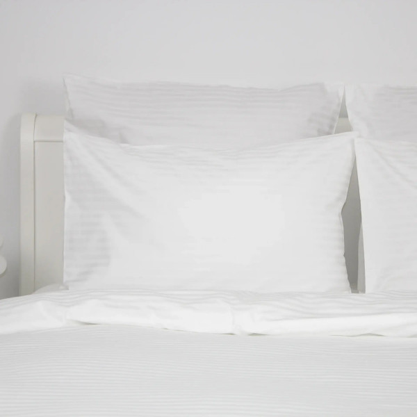 Постільна білизна євро ТЕП СТРАЙП САТИН PREMIUM Optical White 2-04800_34073 200х215 см біла