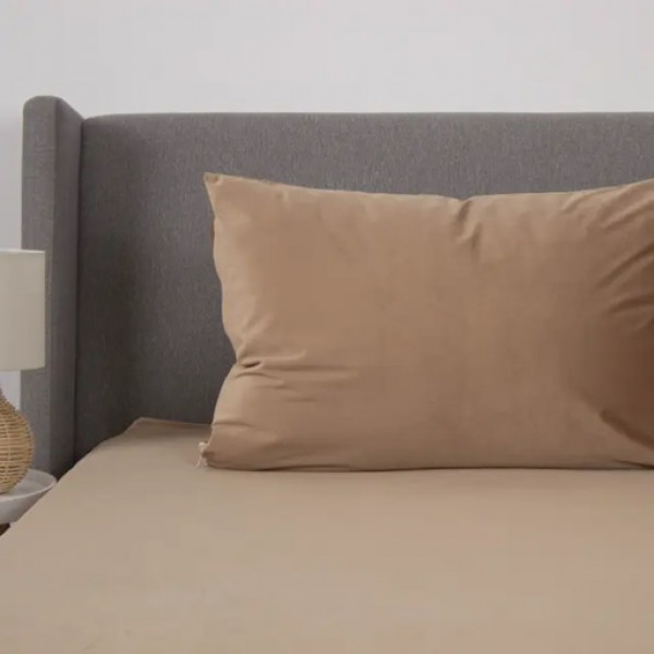 Простирадло на резинці двоспальне ТЕП VELOUR 2-04756_33916 160х200 см капучино