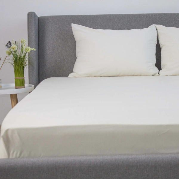 Простирадло-чохол на гумці полуторна ТЕП Velour 2-04756_33915 160х200 см молочне