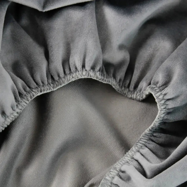 Простирадло-чохол на гумці полуторна ТЕП Velour 2-04756_33917 160х200 см сіре