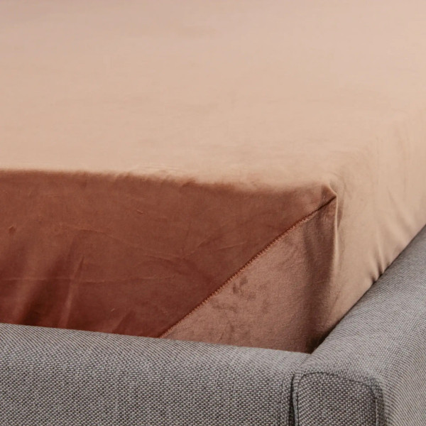 Простирадло-чохол на гумці полуторна ТЕП Velour 2-04824_34144 180х200 см капучино