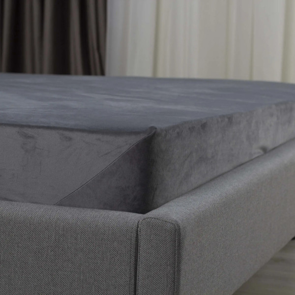 Простирадло-чохол на гумці полуторна ТЕП Velour 2-04824_34145 180х200 см сіре