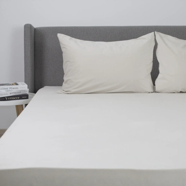 Простирадло-чохол на гумці полуторна ТЕП Velour 2-04824_34181 180х200 см світло-сіре