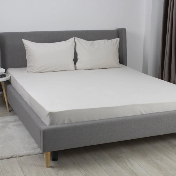 Простирадло-чохол на гумці полуторна ТЕП Velour 2-04824_34181 180х200 см світло-сіре