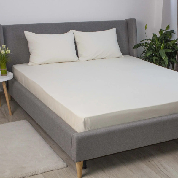 Простирадло-чохол на гумці полуторна ТЕП Velour 2-04824_34655 180х200 см молочне