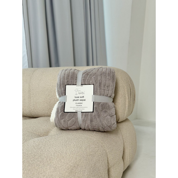 Плед на еко-овчині Dushka Home 21527 200х230 см сірий