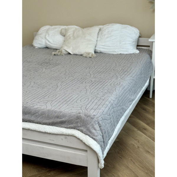 Плед на еко-овчині Dushka Home 21527 200х230 см сірий