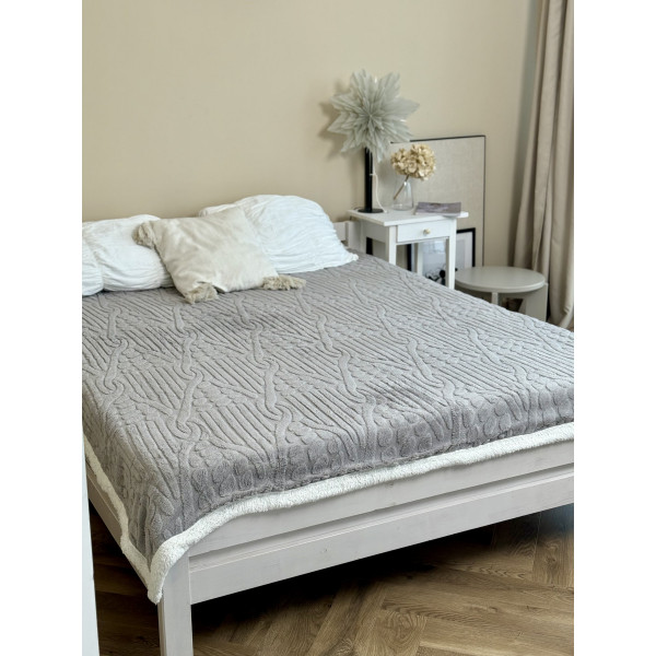 Плед на еко-овчині Dushka Home 21527 200х230 см сірий