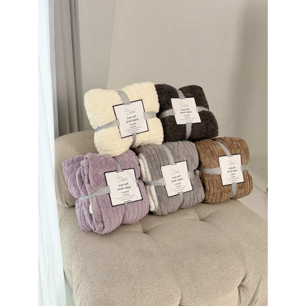 Плед на еко-овчині Dushka Home 21527 200х230 см сірий