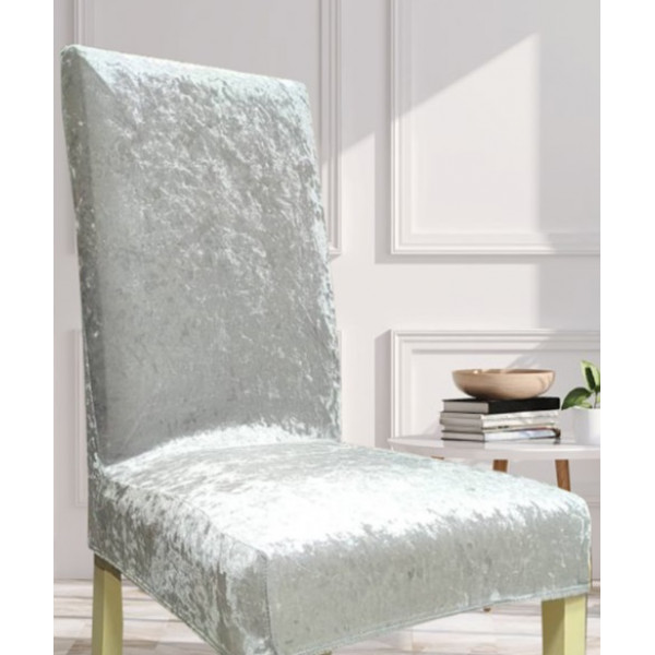Чохол на стілець універсальний Віп Велюр Туреччина 50750 світло-сірий