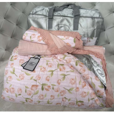 Постільна білизна євро з демісезонною ковдрою з мусліну Koloco 20198 220х240 см