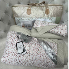 Постільна білизна євро з демісезонною ковдрою з мусліну Koloco 20201 220х240 см