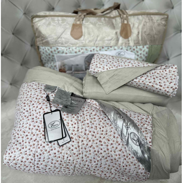 Постільна білизна євро з демісезонною ковдрою з мусліну Koloco 20201 220х240 см