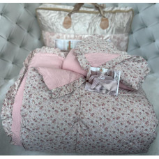 Постільна білизна євро з демісезонною ковдрою з мусліну Koloco 20205 220х240 см