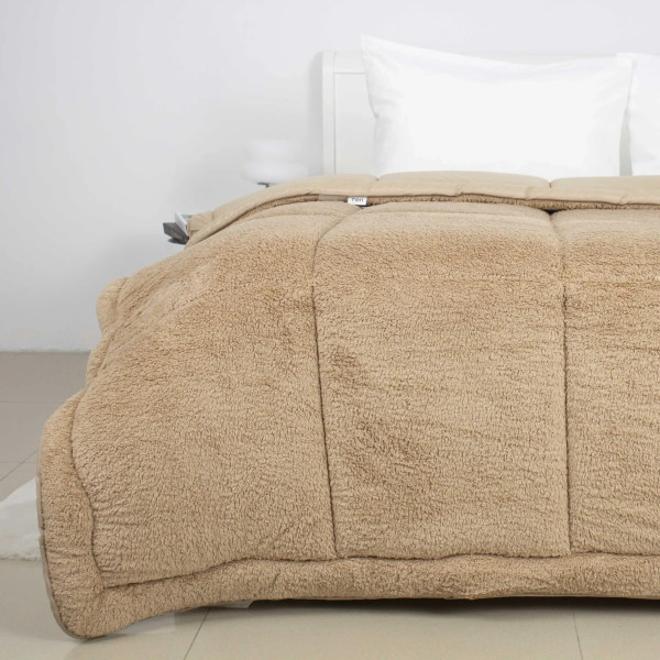 Ковдра двоспальна ТЕП TEDDY 1-05208_35053 180х210 см золотисто-бежева