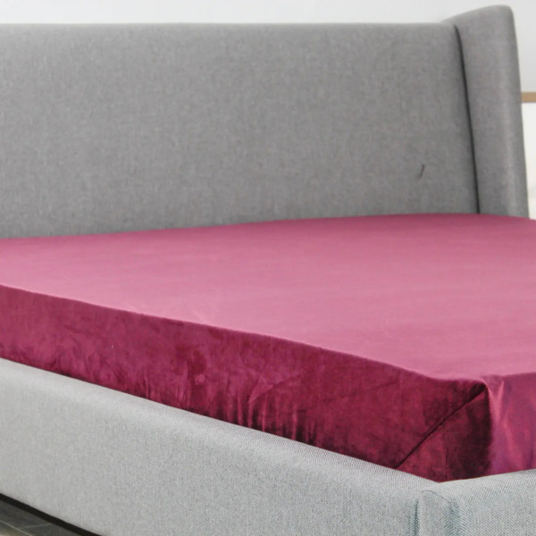 Простирадло-чохол на гумці полуторна ТЕП Velour 2-04756_35033 160х200 см бордова