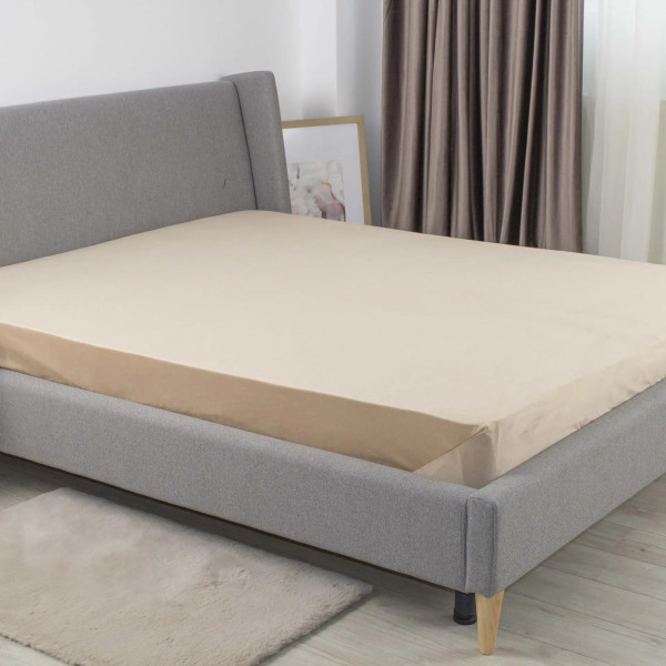 Простирадло-чохол на гумці полуторна ТЕП Velour 2-04756_35035 160х200 см золотий бежевий