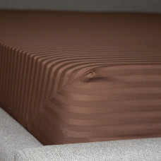 Простирадло-чохол на резинці полуторна ТЕП Сатин Chocolate 2-04799_34330 180х200 см шоколадна