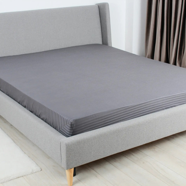 Простирадло-чохол на резинці полуторна ТЕП Сатин Graphite 2-04797_34316 160х200 см графітова