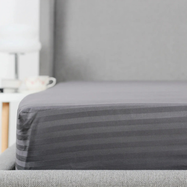 Простирадло-чохол на резинці полуторна ТЕП Сатин Graphite 2-04799_34317 180х200 см графітова