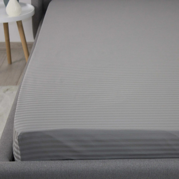 Простирадло-чохол на резинці полуторна ТЕП Сатин Grey 2-04797_34318 160х200 см сіра