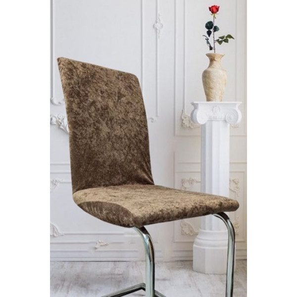 Чохол на стілець універсальний Велюр Туреччина 50752 світло-коричневий