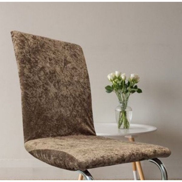 Чохол на стілець універсальний Велюр Туреччина 50752 світло-коричневий