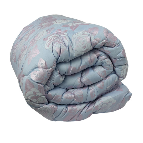 Ковдра євро подвійна 4 сезони з холлофайбера Arda Квітка 21528 195х215 см перламутрова