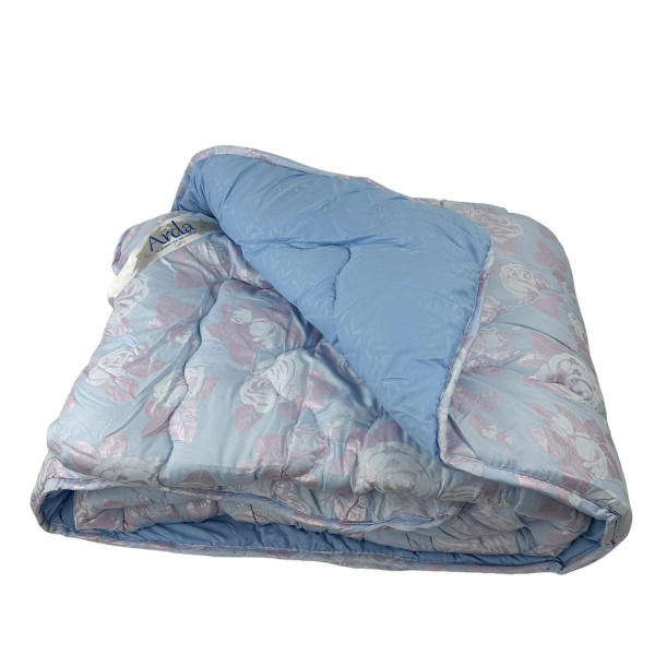 Ковдра євро подвійна 4 сезони з холлофайбера Arda Квітка 21528 195х215 см перламутрова