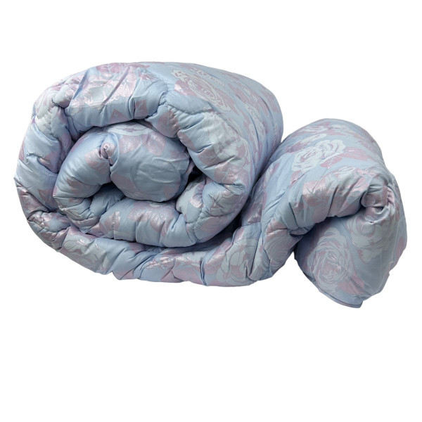 Ковдра євро подвійна 4 сезони з холлофайбера Arda Квітка 21528 195х215 см перламутрова