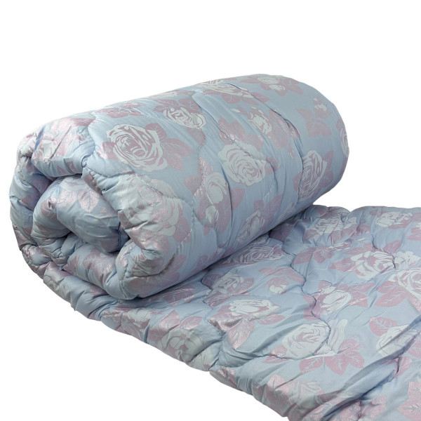 Ковдра євро подвійна 4 сезони з холлофайбера Arda Квітка 21528 195х215 см перламутрова