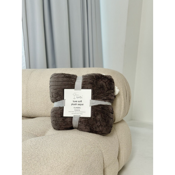 Плед на еко-овчині Dushka Home 21528 200х230 см темно-сірий