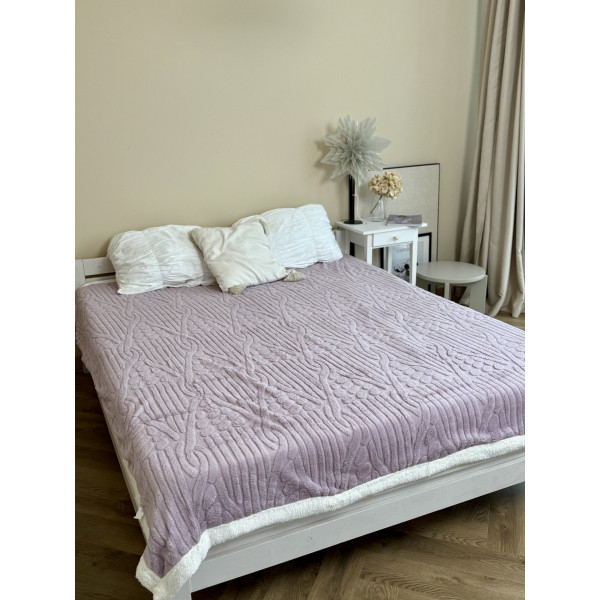 Плед на еко-овчині Dushka Home 21531 200х230 см ліловий