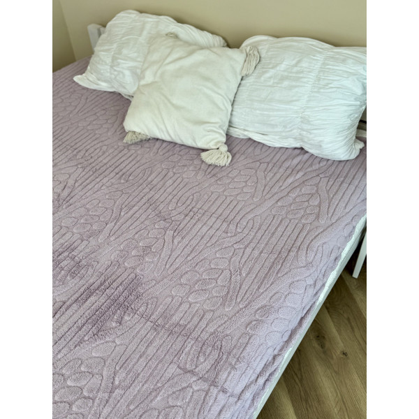 Плед на еко-овчині Dushka Home 21531 200х230 см ліловий