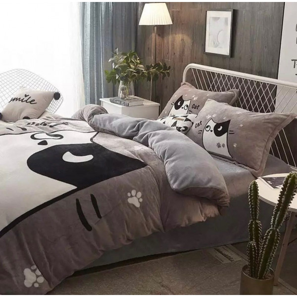 Постільна білизна плюшева євро Dushka Home 20691 200х220 см