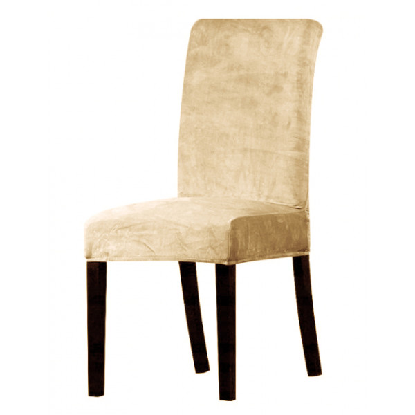 Чохол на стілець універсальний Велюр Туреччина 50650 кремовий