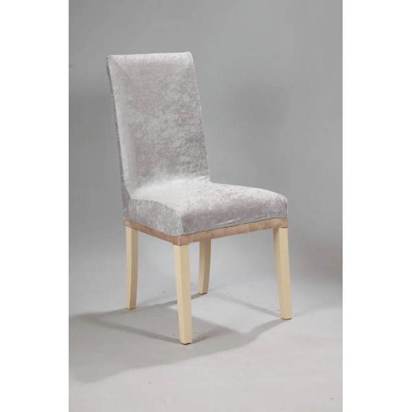 Чохол на стілець універсальний Велюр Туреччина 50757 світло-сірий