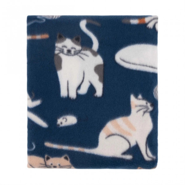 Плед Ardesto FleeСe Котики синій ART0725PB 130х160 см