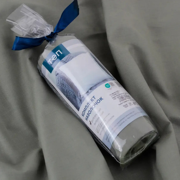 Комплект наволочок ТЕП Powder 2-03861_27395 50х70 см 2 шт сірий із зеленим