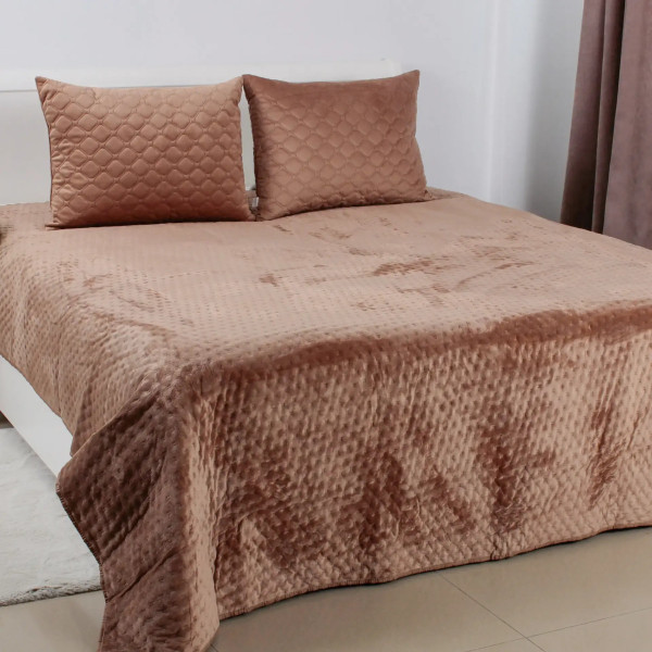 Покривало євро ТЕП Velour Зірочка 4-00517_31708 220х240 см капучино