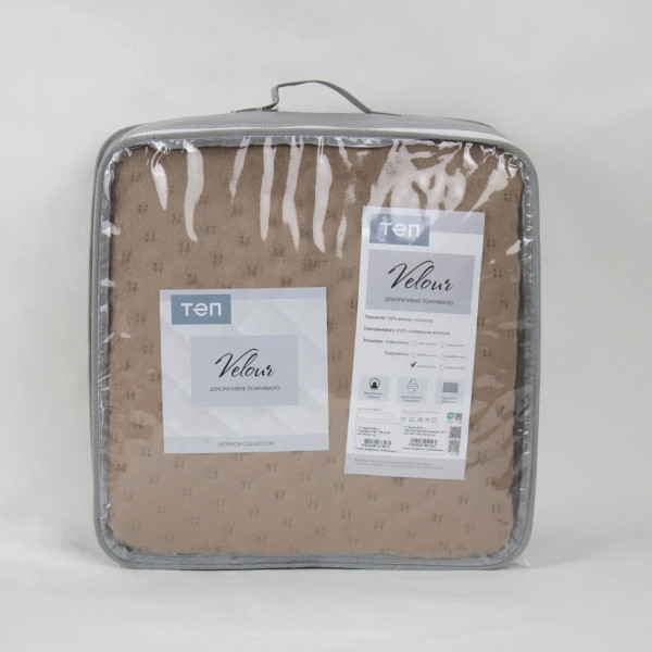 Покривало євро ТЕП Velour Зірочка 4-00517_31708 220х240 см капучино