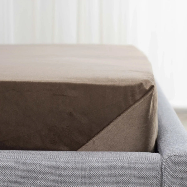 Простирадло на резинці двоспальне ТЕП VELOUR 2-04756_34182 160х200 см шоколадна