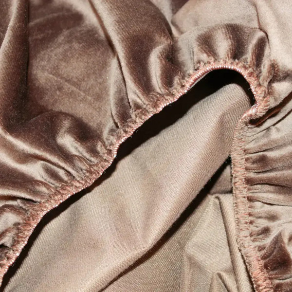 Простирадло на резинці двоспальне ТЕП VELOUR 2-04756_34182 160х200 см шоколадна