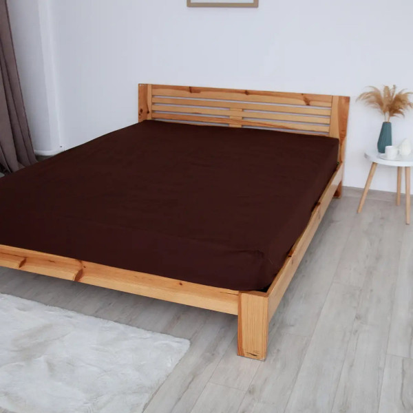 Простирадло-чохол на гумці полуторна ТЕП Натхнення 2-04015_31132 120х200 см шоколадна