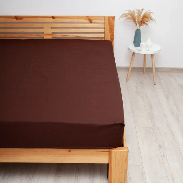 Простирадло-чохол на гумці полуторна ТЕП Натхнення 2-04015_31132 120х200 см шоколадна