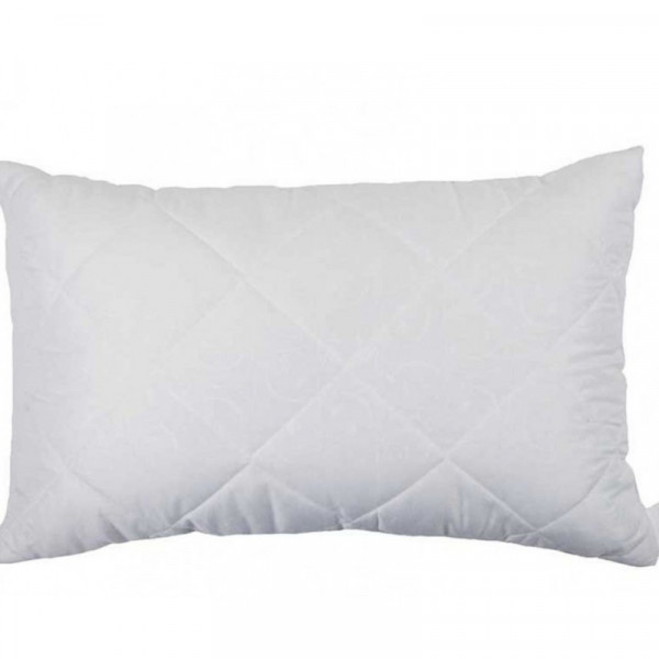 Біла стьобана подушка із силіконового волокна 50х70 від українського виробника 51218